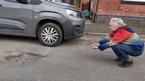 Lucy Care reporting yet another pothole