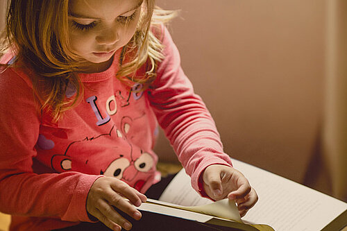 Girl reading a book